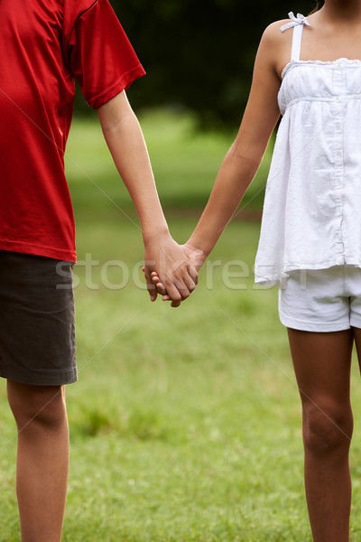 Children in love boy and girl holding hands Stock photo © diego_cervo