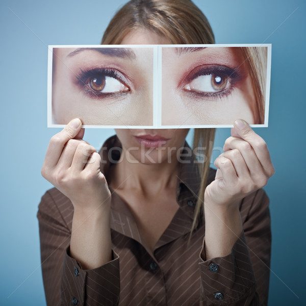 businesswoman with big squint-eyes Stock photo © diego_cervo