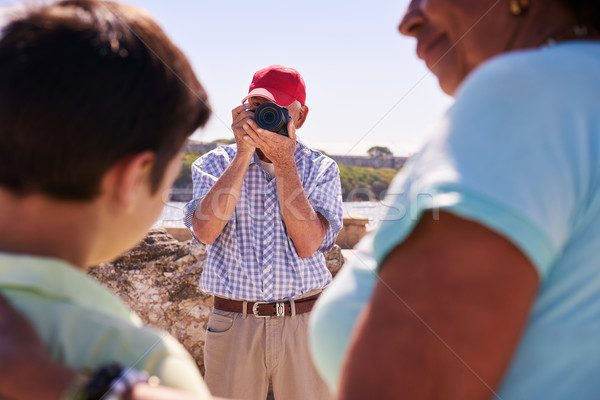 Familie vakantie Cuba opa toeristische Stockfoto © diego_cervo