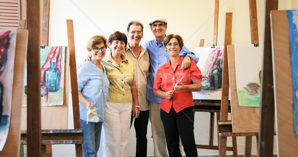 Group Portrait Of Elderly People Smiling At Art School Stock photo © diego_cervo