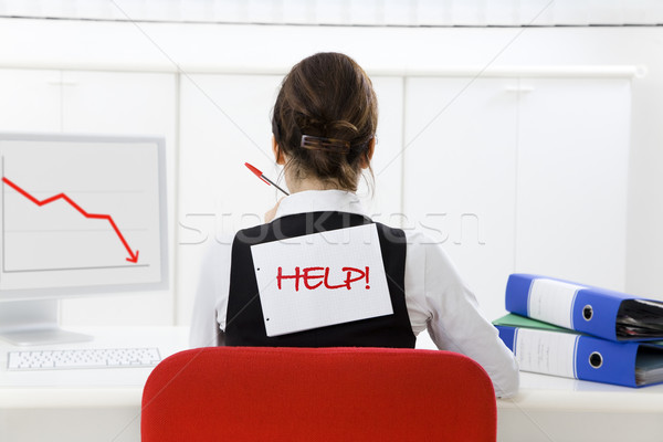 Negocios trabajo mujer de negocios oficina preocupado Foto stock © diego_cervo