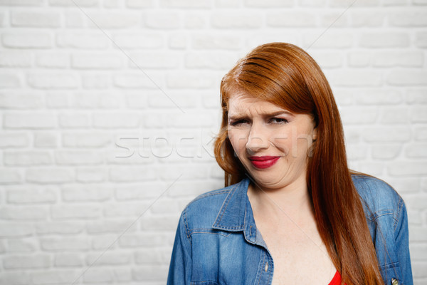 Facial Expressions Of Young Redhead Woman Closeup Stock photo © diego_cervo