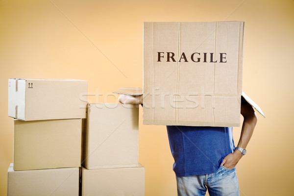 Stock foto: Mann · fragile · Feld · Kopf
