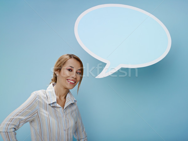 businesswoman with think balloon Stock photo © diego_cervo