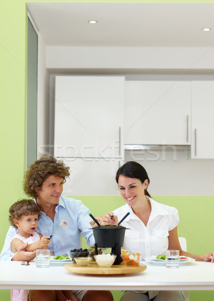 Et aile yeme ev bo kadın Stok fotoğraf © diego_cervo