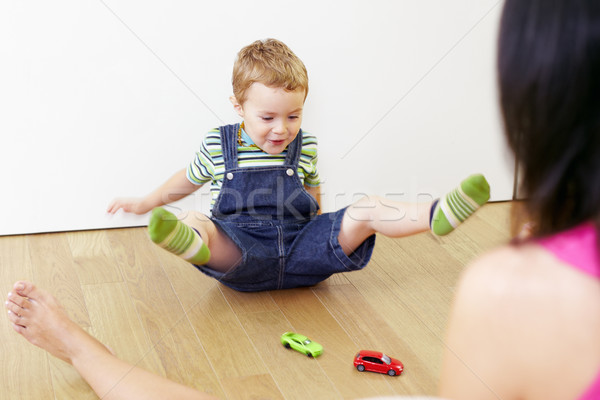 Anne çocuk oynama anne oğul oturma Stok fotoğraf © diego_cervo