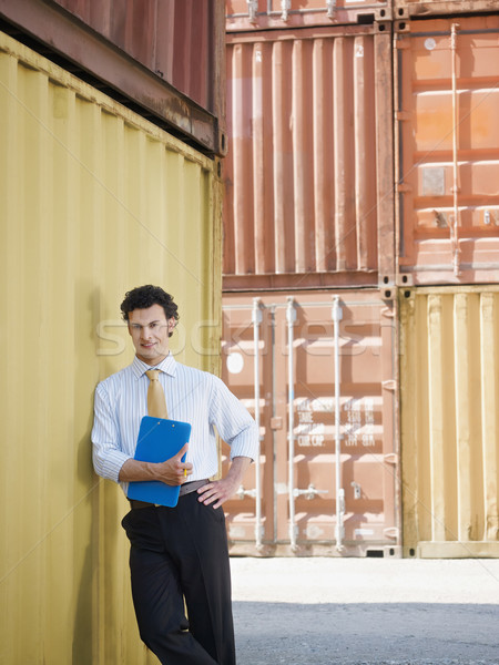 business man with shipping containers Stock photo © diego_cervo