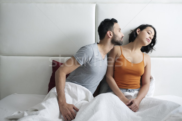 Relationship Problems With Angry Woman In Bed Stock photo © diego_cervo