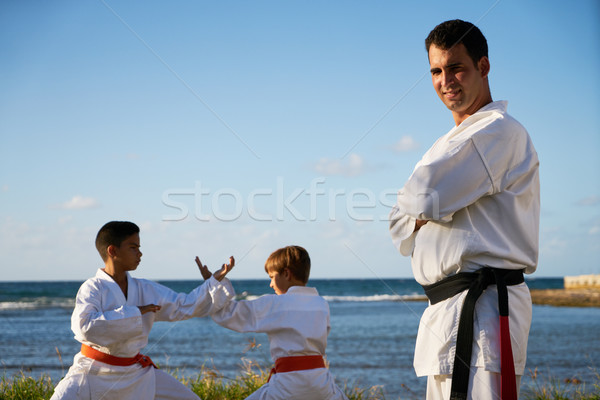 Portre karate izlerken çocuklar kavga Stok fotoğraf © diego_cervo