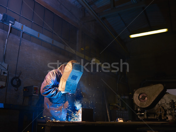 Foto stock: Hombre · trabajo · pesado · industria · manual