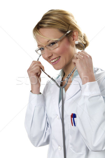 Gesundheitswesen Medizin jungen Arzt Frau Mädchen Stock foto © diego_cervo