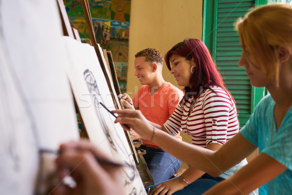 Happy Young Latina Woman At School Hispanic Girl Smiling Stock photo © diego_cervo