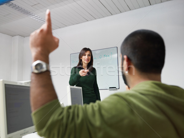 [[stock_photo]]: Enseignants · élèves · collège · ordinateur · classe · hispanique