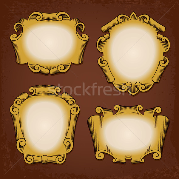 Vintage Frames Cartouches Scrolls Stock photo © digiselector