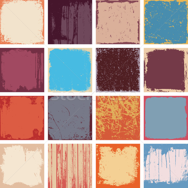 Grunge cuadrados fondos vector establecer texturas Foto stock © digiselector