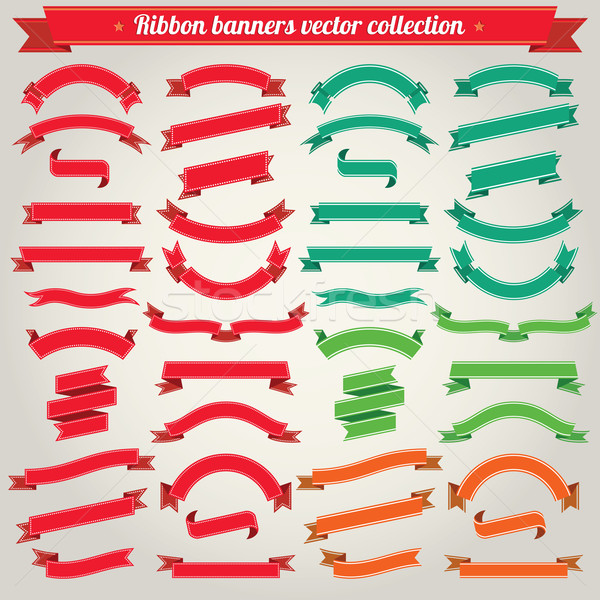 Cinta banners vector colección diseno verde Foto stock © digiselector