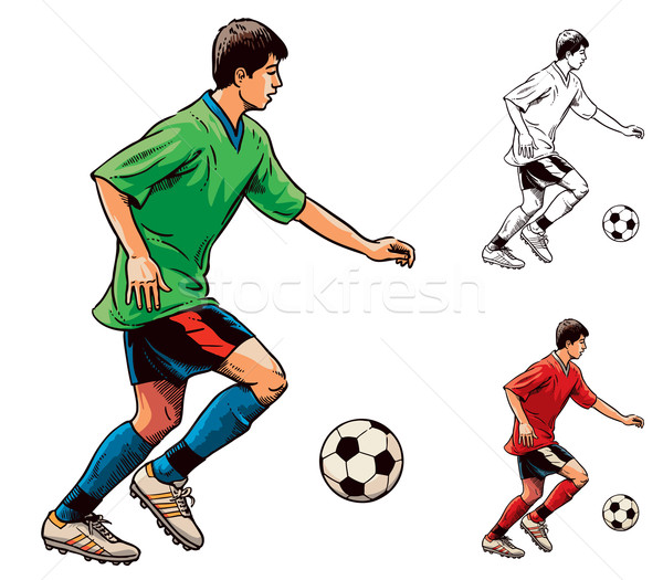 Fútbol futbolista jóvenes movimiento diseno fútbol Foto stock © digiselector