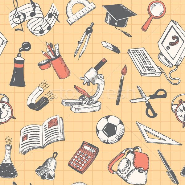 School And Education Seamless Pattern Vector Stock photo © digiselector