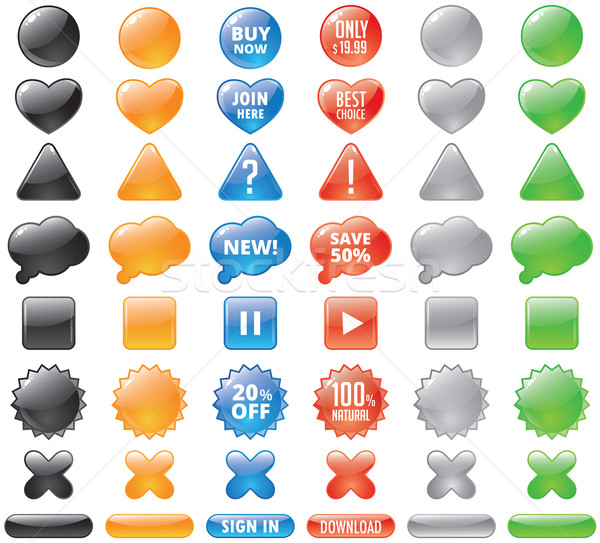 Set Of Glossy Buttons Stock photo © digiselector