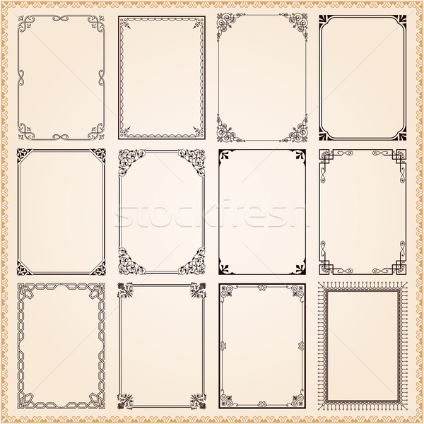 Decorativo marcos establecer vector vintage Foto stock © digiselector