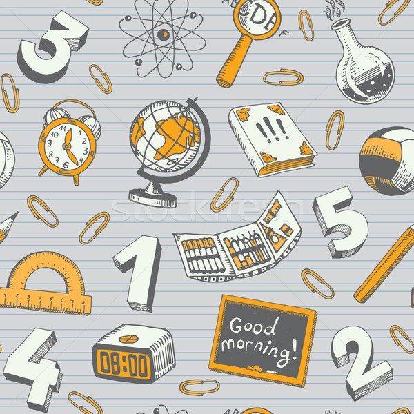 School And Education Seamless Pattern Vector Stock photo © digiselector