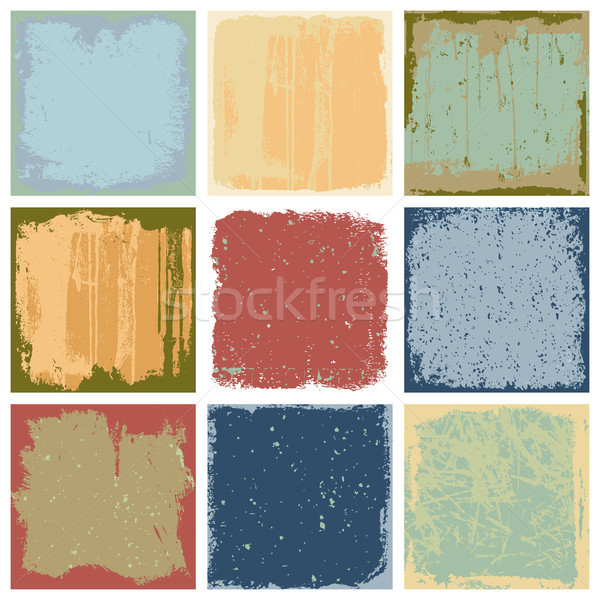 Grunge vierkante achtergronden vector ingesteld texturen Stockfoto © digiselector