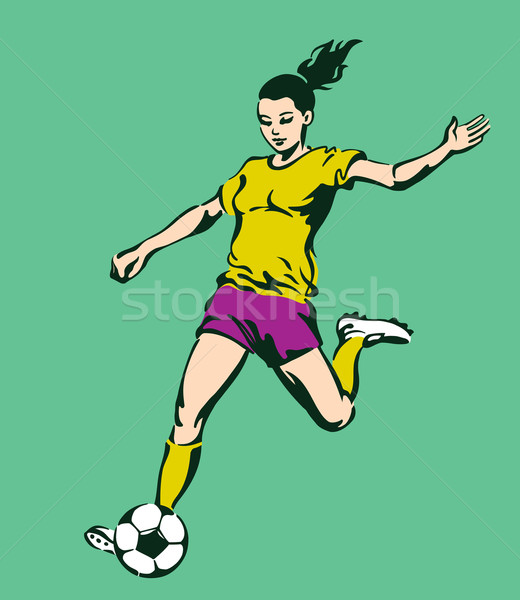 Voetbal voetbal vrouwelijke speler vector vrouw Stockfoto © digiselector