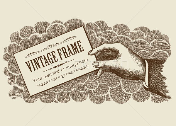 Vintage frame hand vector ontwerp achtergrond Stockfoto © digiselector