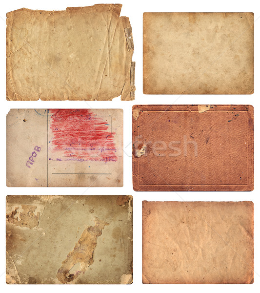Grunge papel viejo piezas establecer seis Foto stock © digiselector