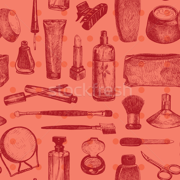 Cosmetics And Beauty Seamless Pattern Vector Stock photo © digiselector