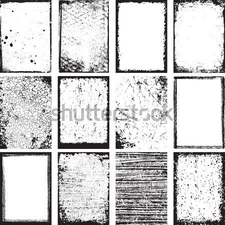 Grunge cuadrados fondos vector establecer marcos Foto stock © digiselector