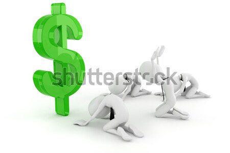 [[stock_photo]]: 3d · man · dollar · symbole · argent · travaux