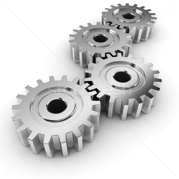 3d metal gear wheel render, on white background Stock photo © digitalgenetics