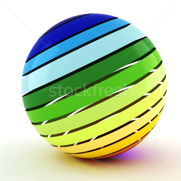 Stock photo: 3d colorful ball, on white background