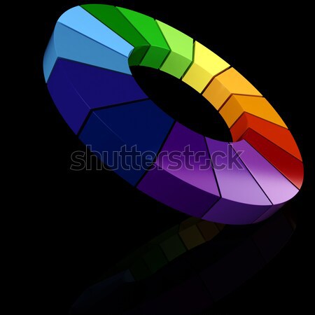 3D color rueda negocios luz arte Foto stock © digitalgenetics