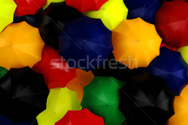 3d colorfull umbrellas Stock photo © digitalgenetics