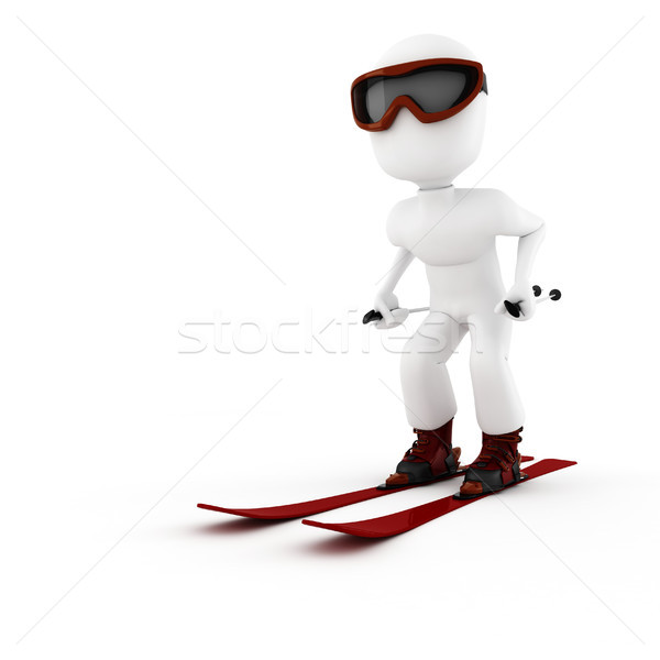 3d man extrême sports d'hiver ciel homme sport [[stock_photo]] © digitalgenetics