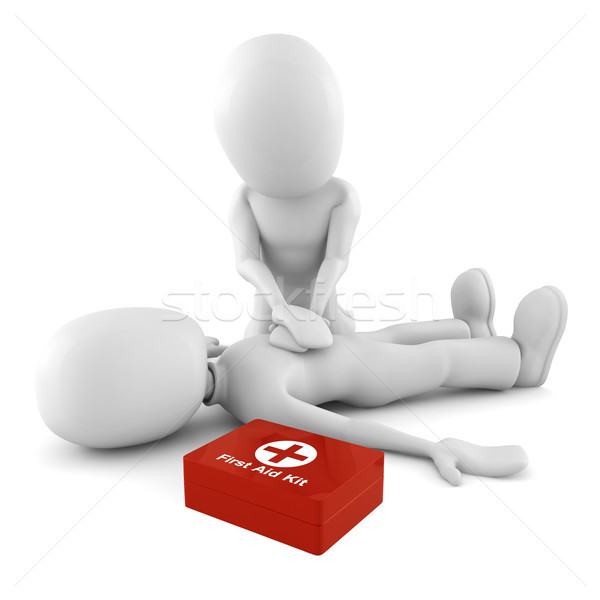 3d man providing first aid support Stock photo © digitalgenetics