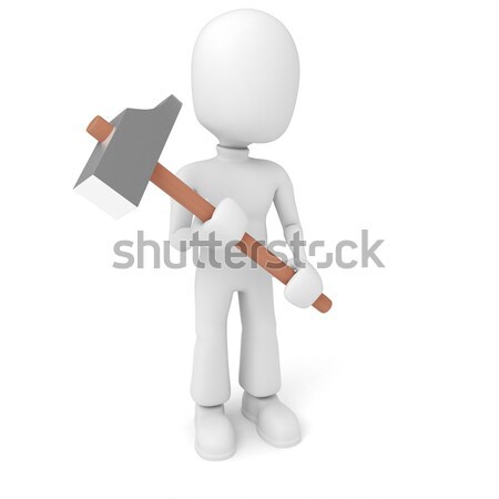 3d man with a hammer Stock photo © digitalgenetics