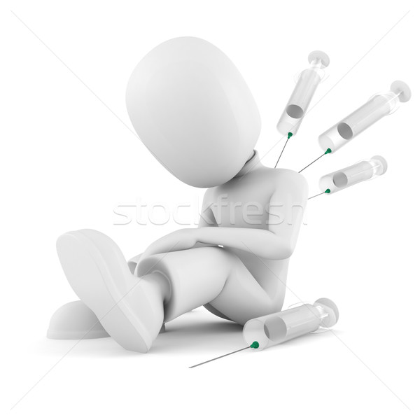 3d man drug addict, on white background Stock photo © digitalgenetics