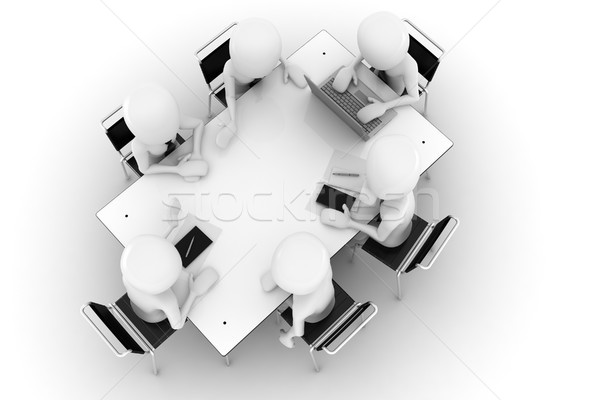 3d ember üzleti megbeszélés izolált fehér üzlet iroda Stock fotó © digitalgenetics