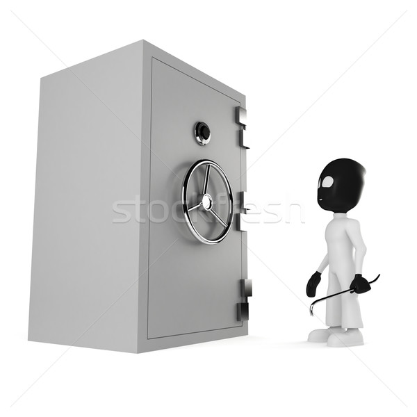 Hombre 3d aislado blanco dinero seguridad ley Foto stock © digitalgenetics