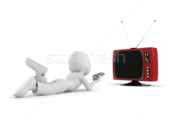 3d man watching tv Stock photo © digitalgenetics