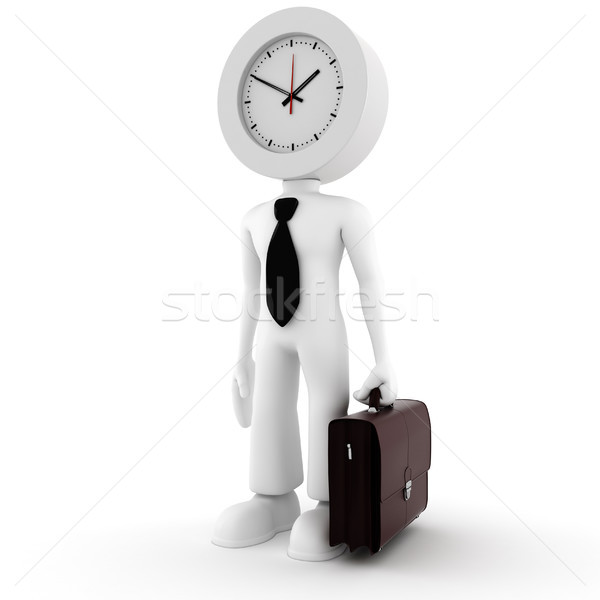 3d man zakenman lopen uit tijd kantoor Stockfoto © digitalgenetics