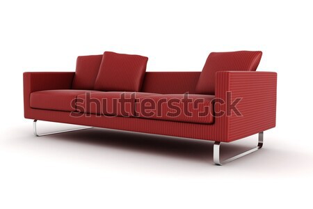 Stock foto: 3D · Couch · isoliert · weiß · home · entspannen