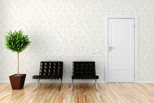 Stockfoto: 3D · gezellig · interieur · home · ontspannen · meubels
