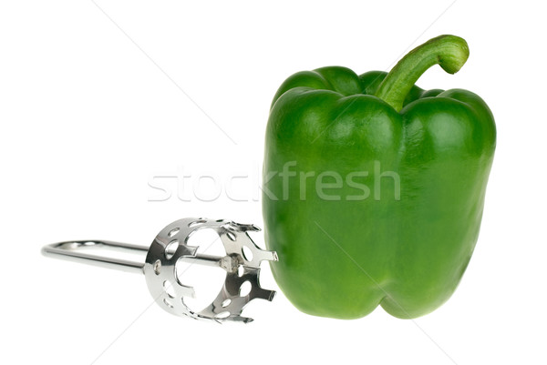 Stock photo: Bell pepper and carver tool