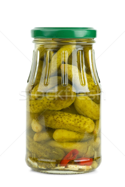 Glass jar with marinated cornichons Stock photo © digitalr