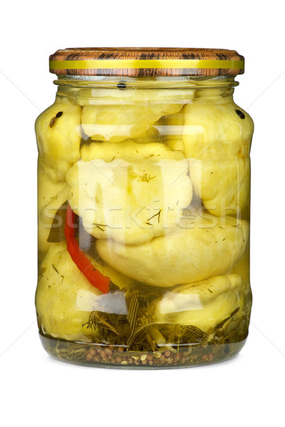 Cymblings conserved in glass jar Stock photo © digitalr