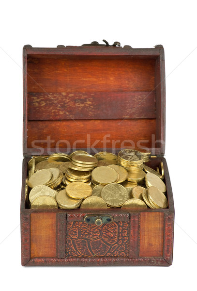 Treasure: wooden chest with golden coins Stock photo © digitalr